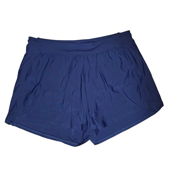 Lands End Swim Shorts 3" Modest UPF 50 Boyshort Panty Liner Sz 18 XXL Navy Blue - Picture 2 of 13